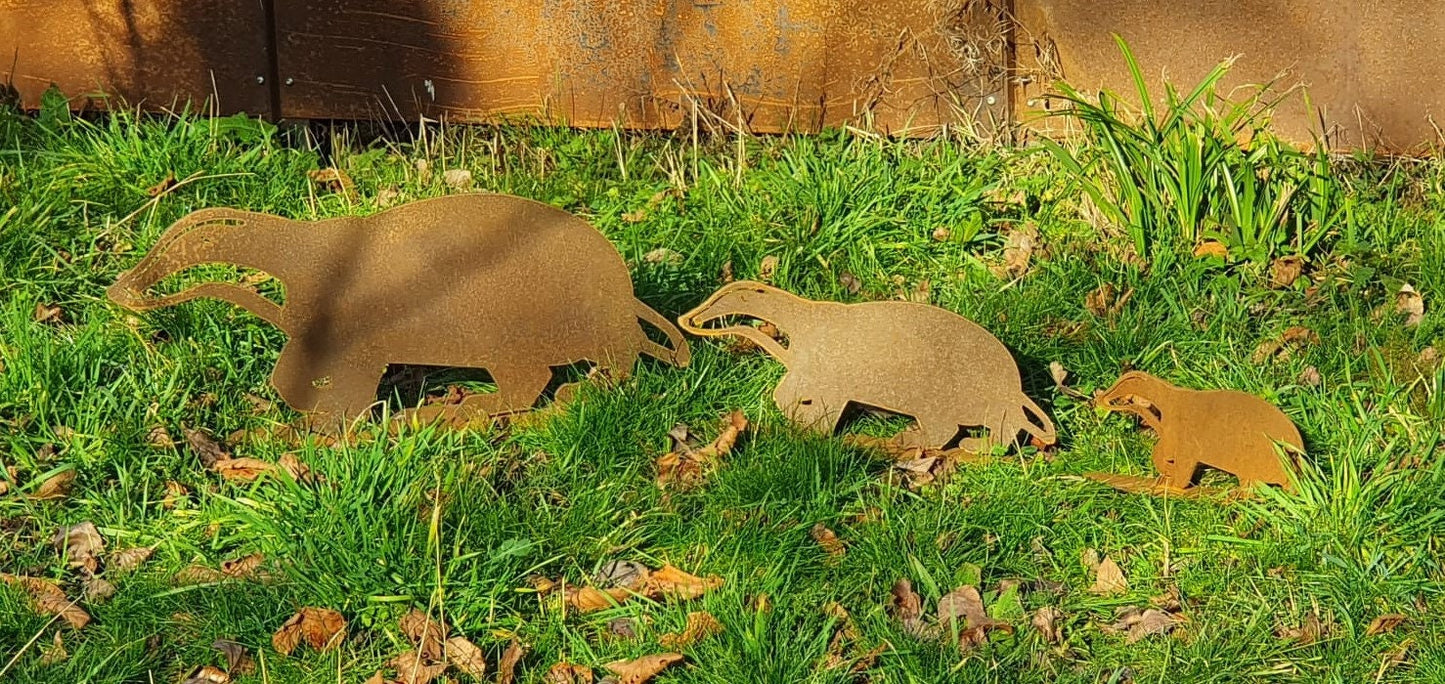 Badger Family Statues