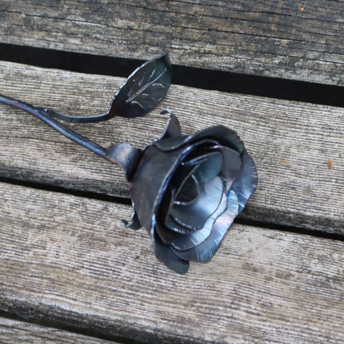 Handmade Raw Steel Rose