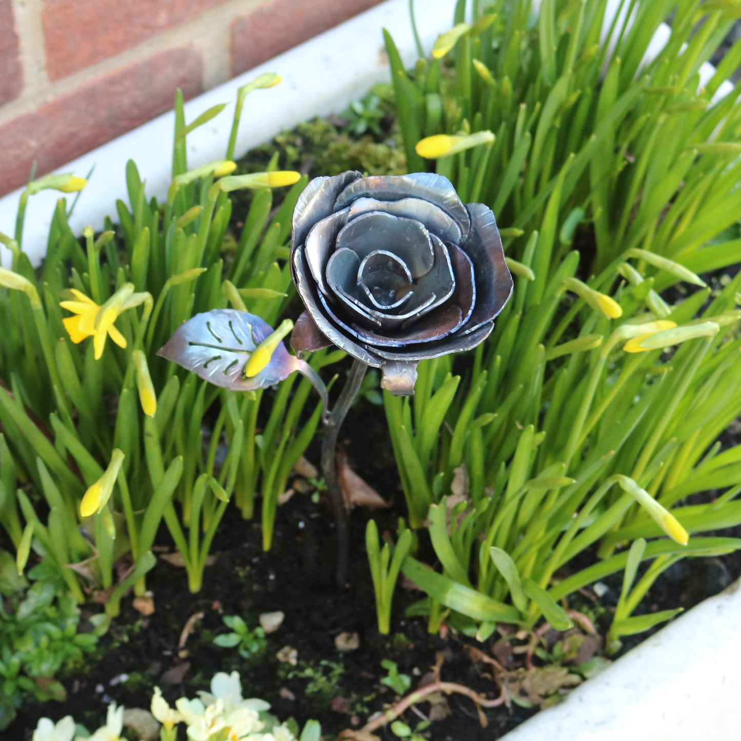 Handmade Raw Steel Rose