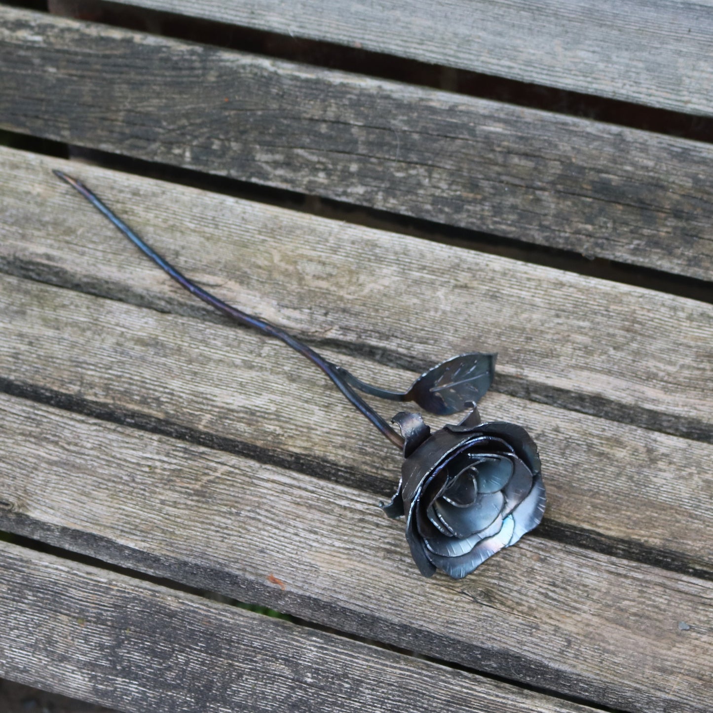 Handmade Raw Steel Rose