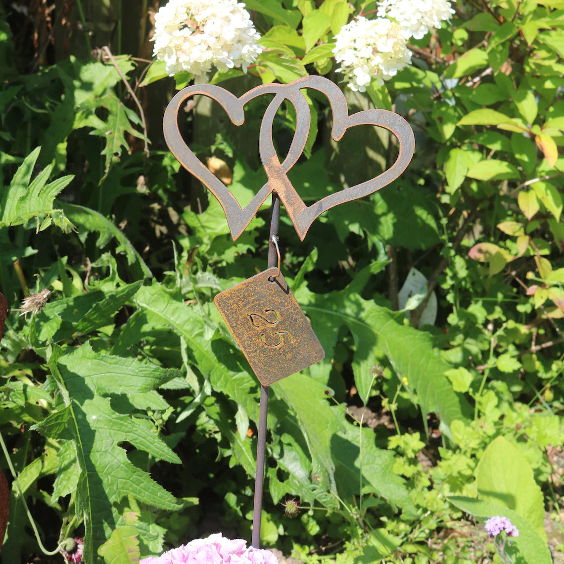 Personalised Entwined Hearts On Spike