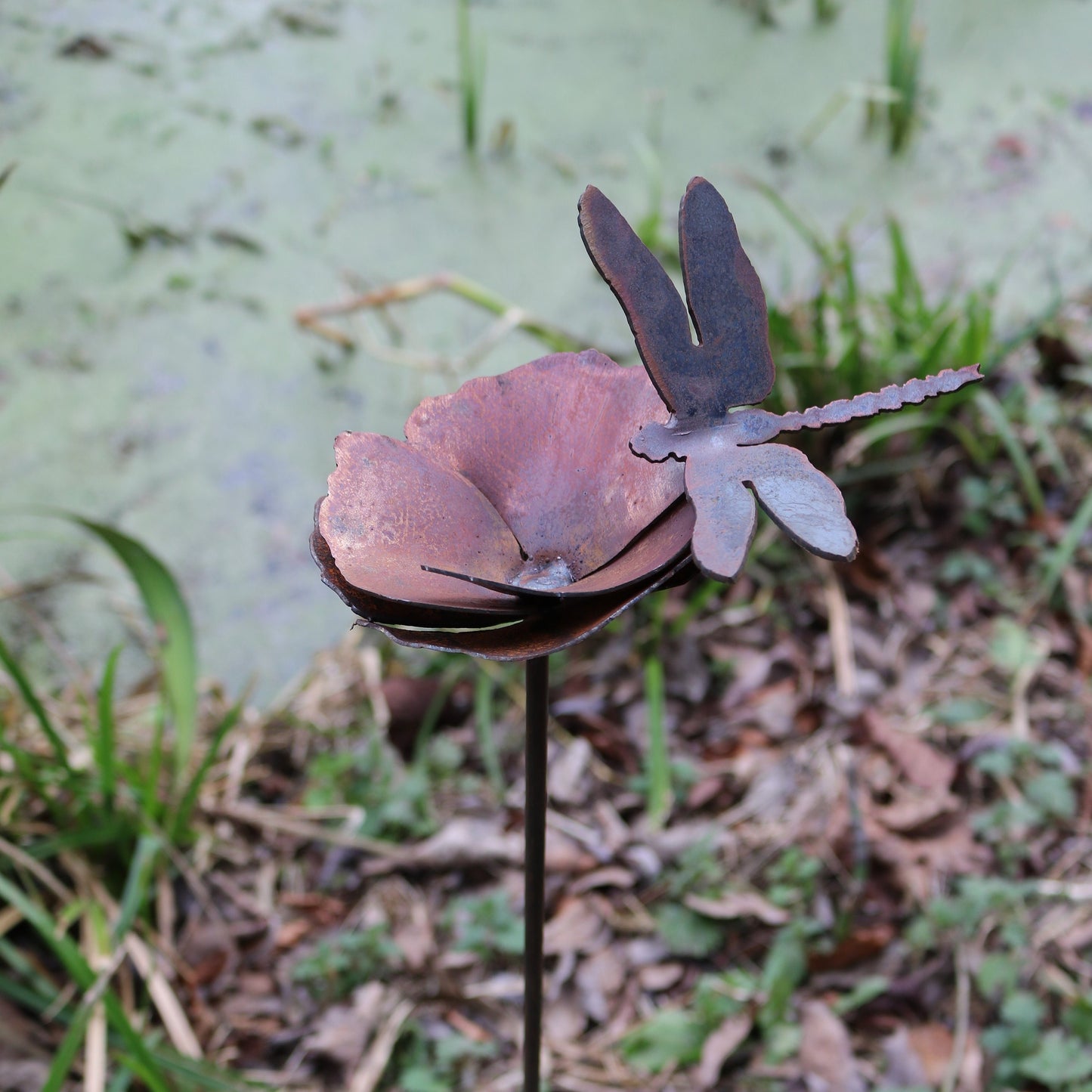 Handmade Dragonfly And Poppy Spike