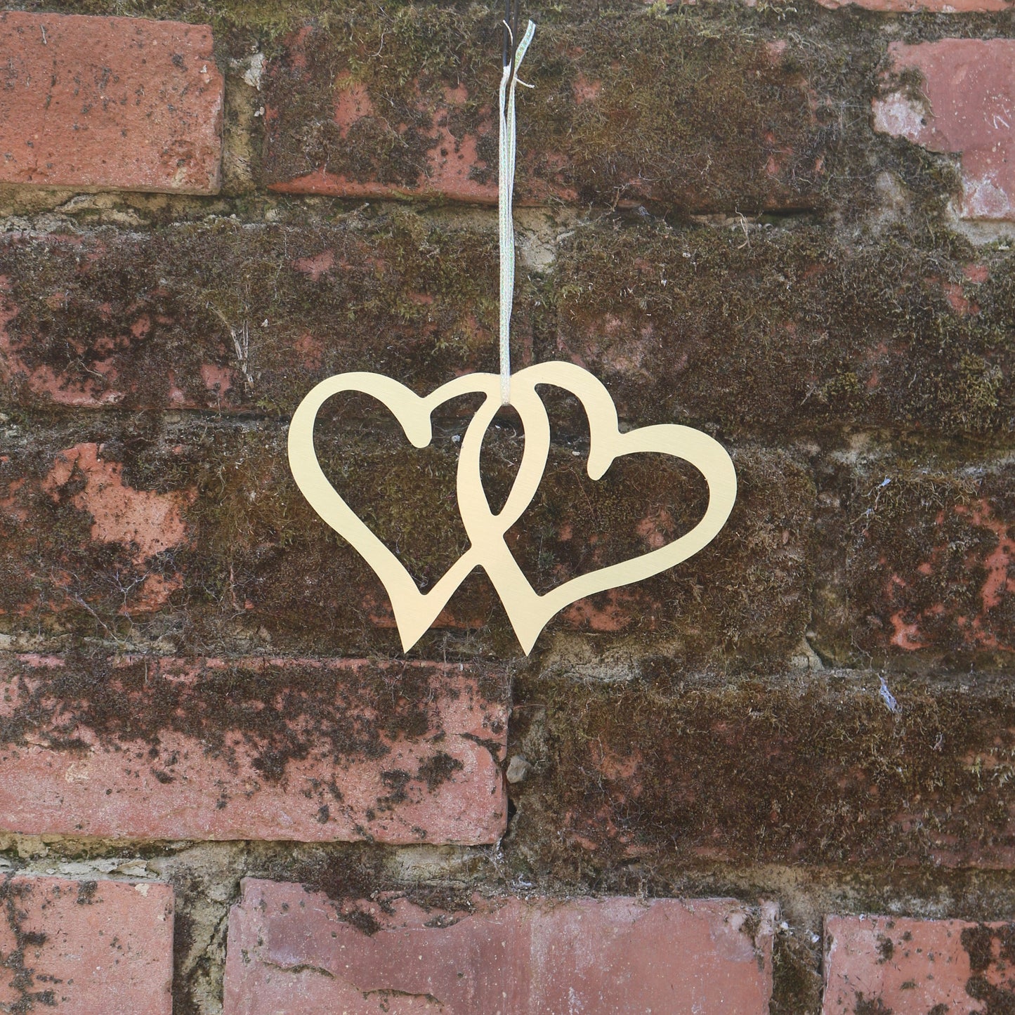 Hanging Gold Entwined Hearts