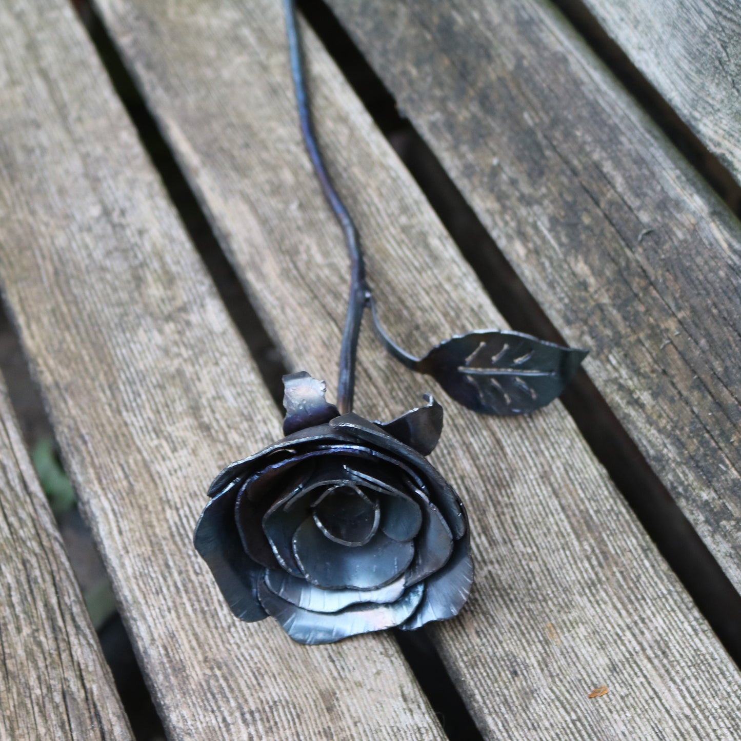 Handmade Raw Steel Rose