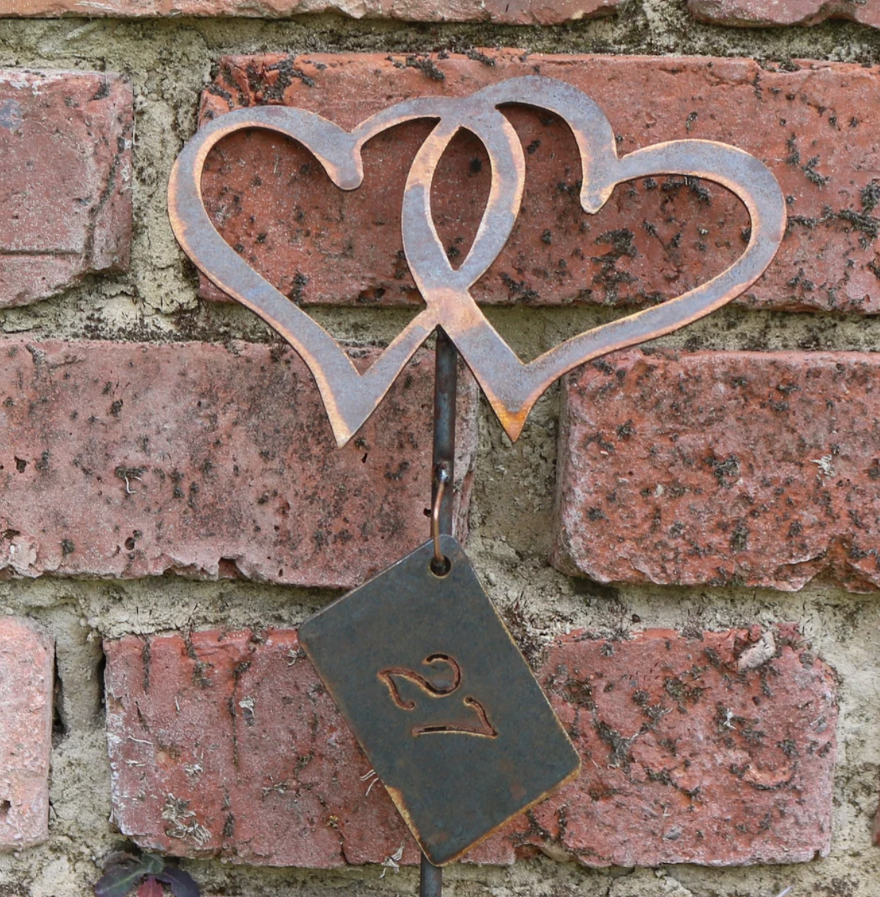 Personalised Entwined Hearts On Spike