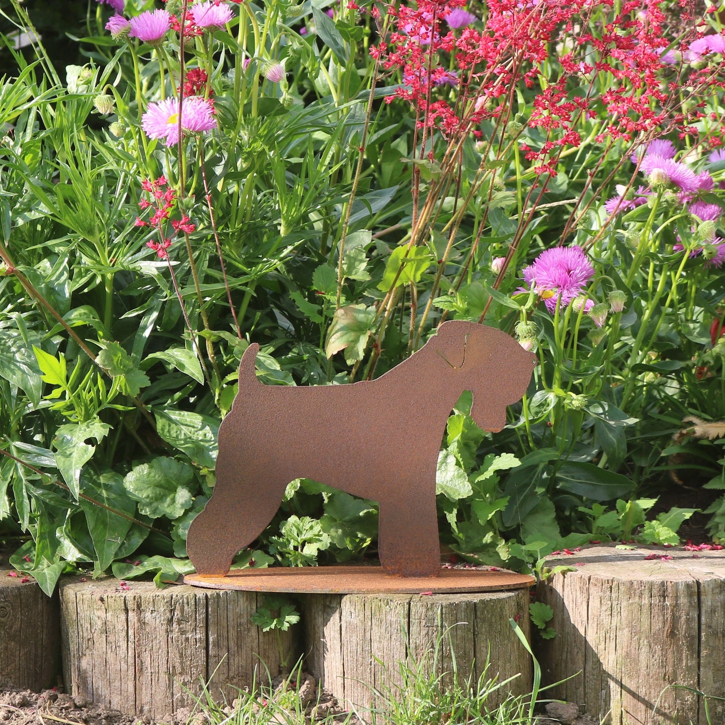 Wheaten Terrier, Schnauzer Dog Statue