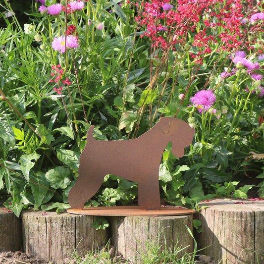 Wheaten Terrier, Schnauzer Dog Statue