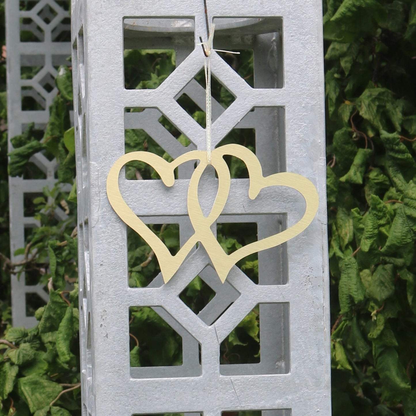 Hanging Gold Entwined Hearts