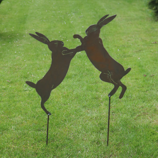 Boxing Hare's Garden Decoration