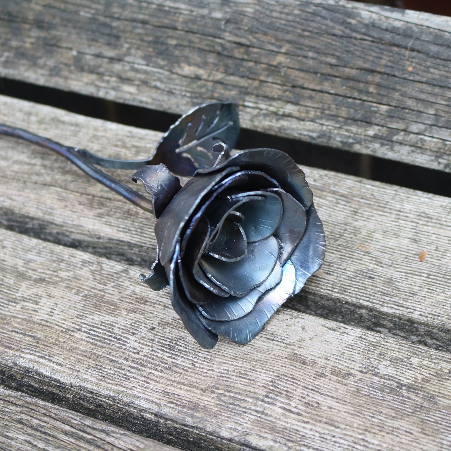 Handmade Raw Steel Rose