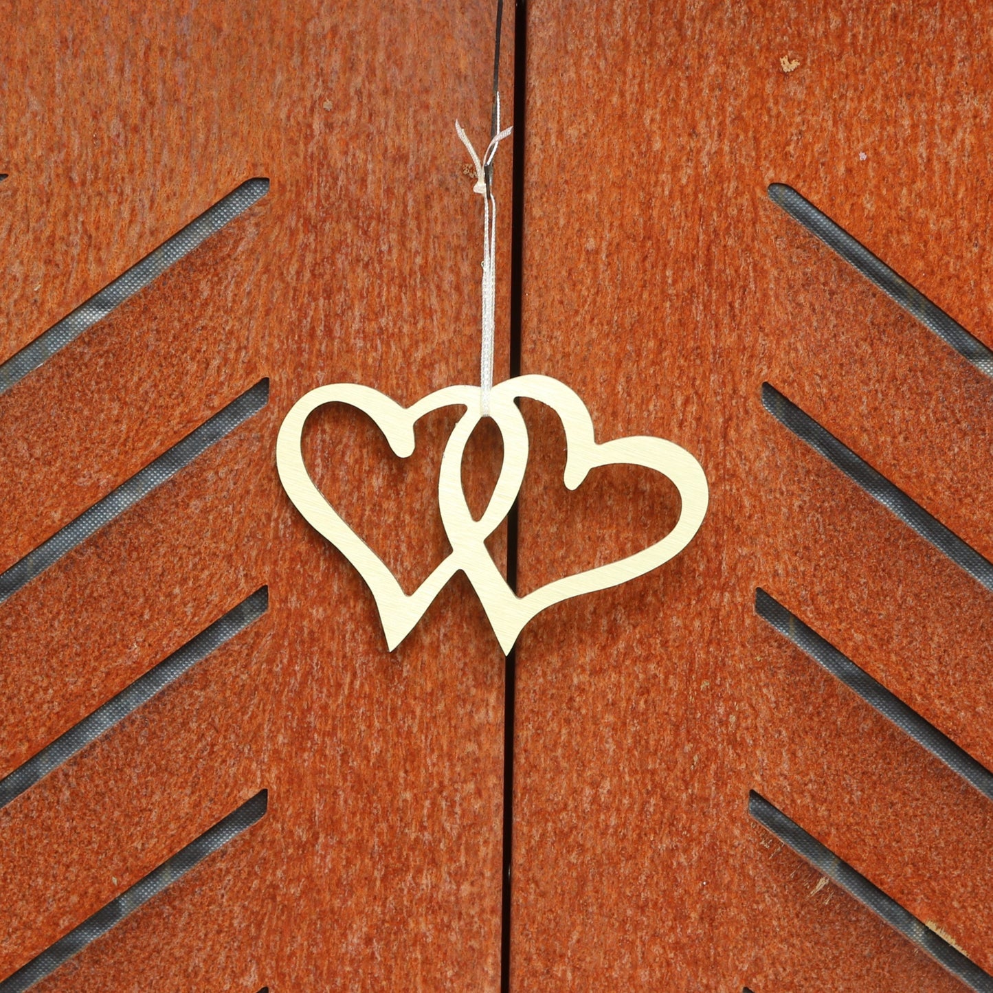 Hanging Gold Entwined Hearts