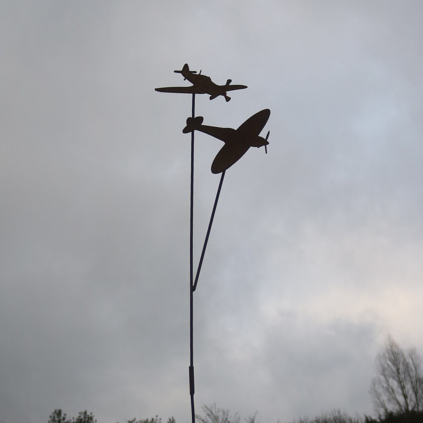 Spitfire And Hurricane Aeroplane On Spike- With Extension