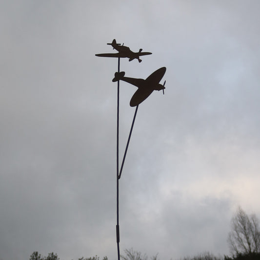 Spitfire And Hurricane Aeroplane On Spike- With Extension