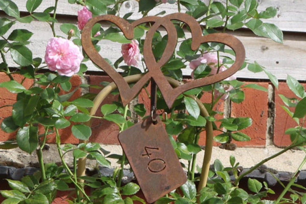 Personalised Entwined Hearts On Spike